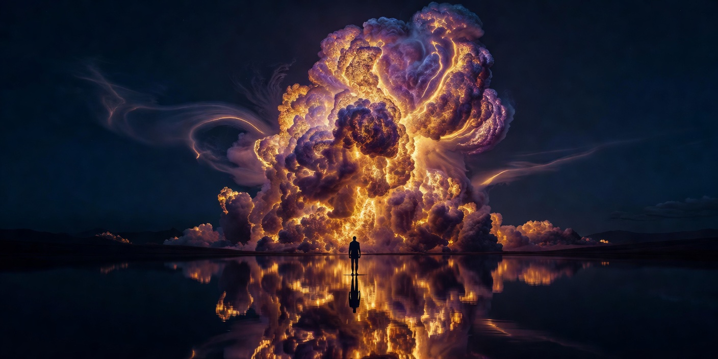 Atmospheric illustration representing explosion in a dream